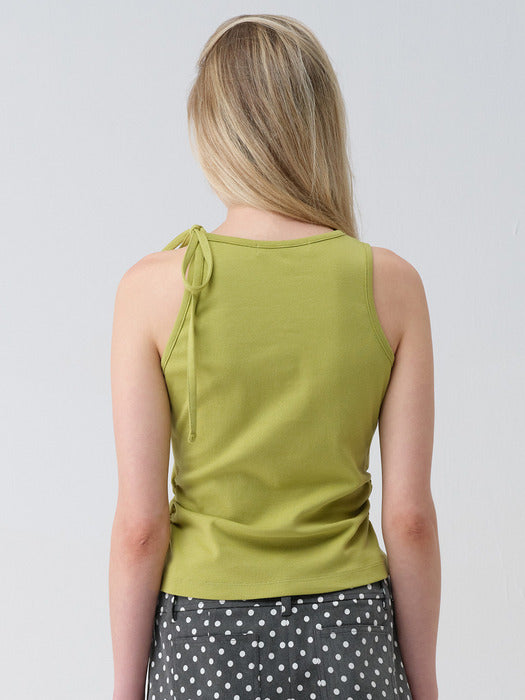 Raive Shirring Shoulder Ribbon Sleveless
