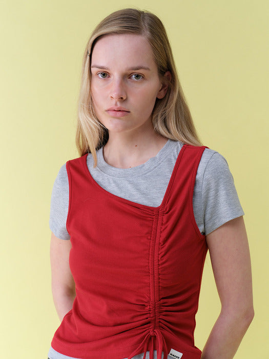 Raive Laryered Shirring String Top