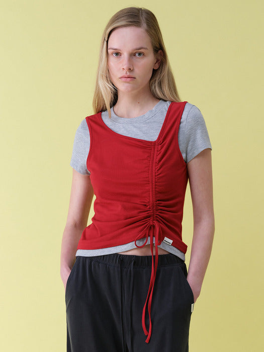 Raive Laryered Shirring String Top