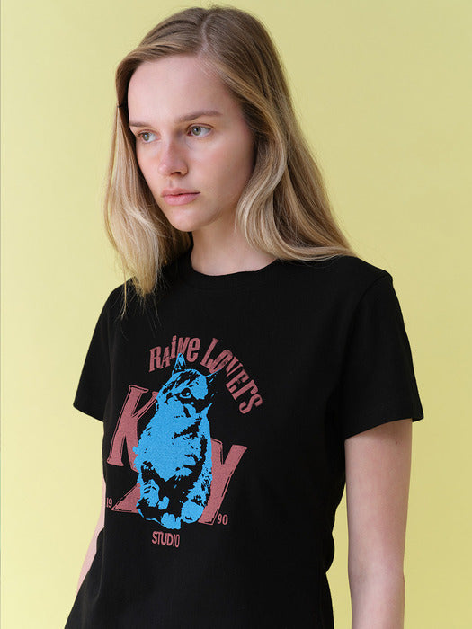 Raive New Raive Cat Graphic T-shirts