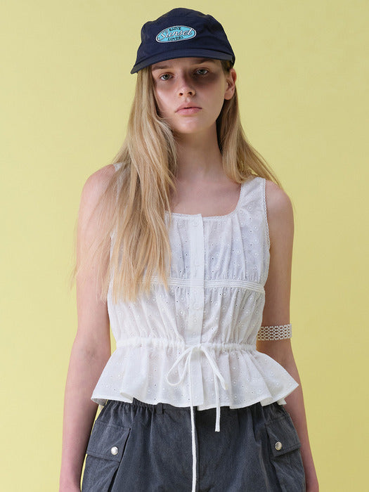 Raive Floral Eyelet Sleeveless Blouse
