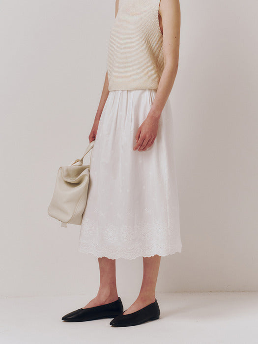 Kindersalmon Coppelia Lace Skirt White