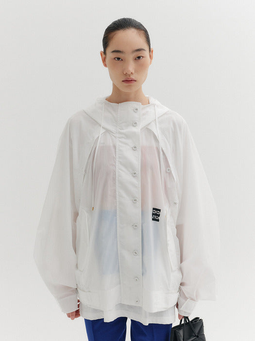Eenk Zip-Up Hoodie Jumper - White