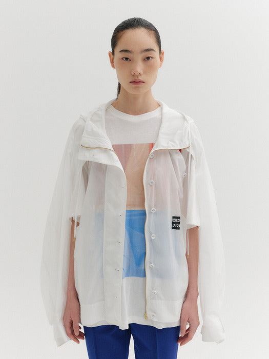 Eenk Zip-Up Hoodie Jumper - White
