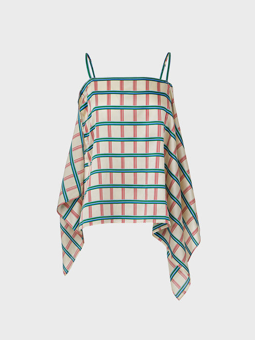 Eenk Slip Drape Top - Cream Multi