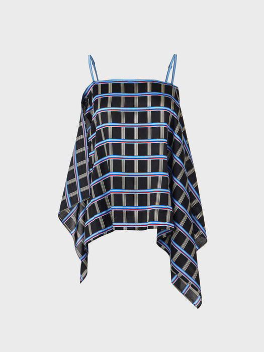 Eenk Slip Drape Top - Black Multi