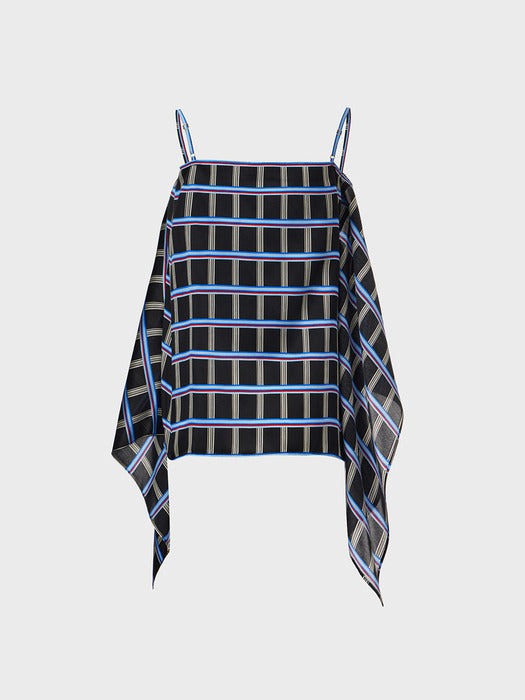 Eenk Slip Drape Top - Black Multi
