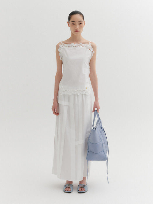 Eenk Lace Detail Sleeveless Top - White