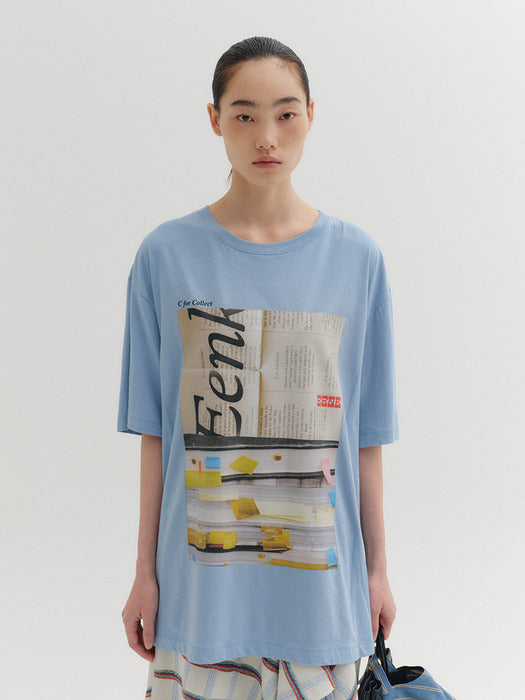 Eenk Graphic Printing T-shirt - Sky Blue