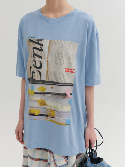 Eenk Graphic Printing T-shirt - Sky Blue