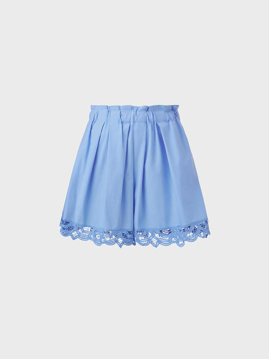 Eenk Lace A-Line Shorts - Light Blue