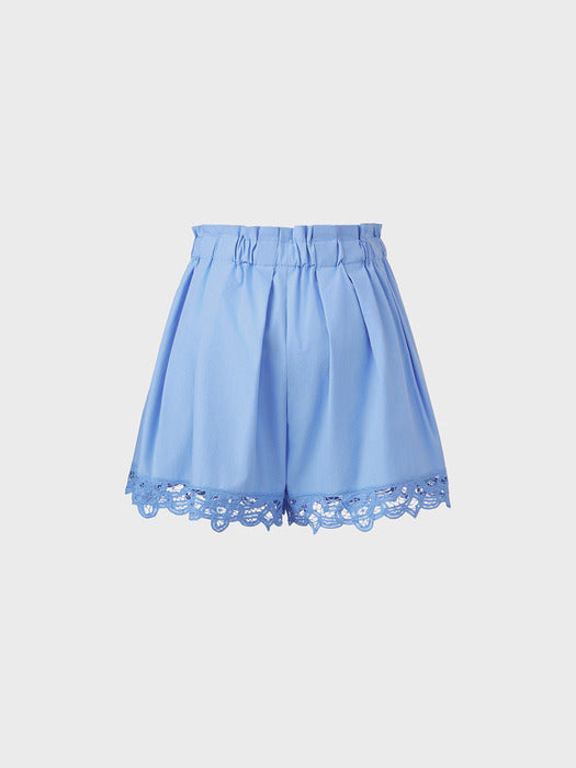 Eenk Lace A-Line Shorts - Light Blue