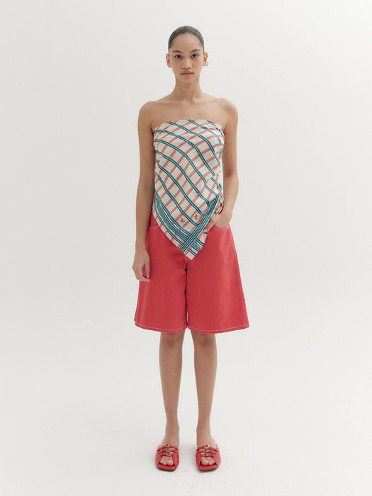 Eenk Classic Denim Bermuda Shorts - Red