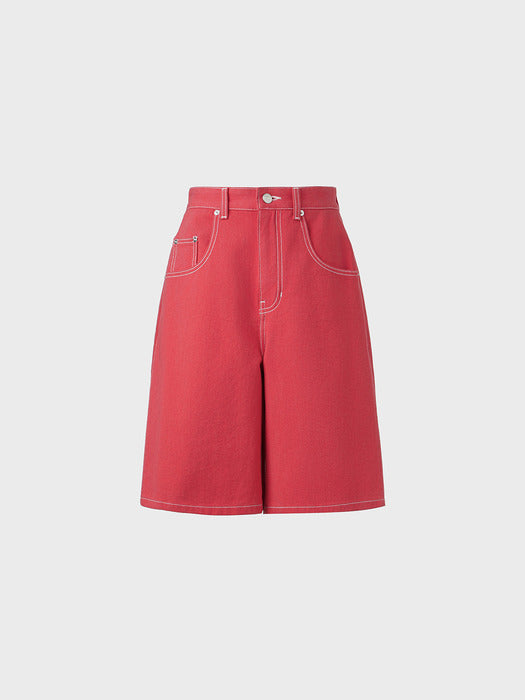 Eenk Classic Denim Bermuda Shorts - Red