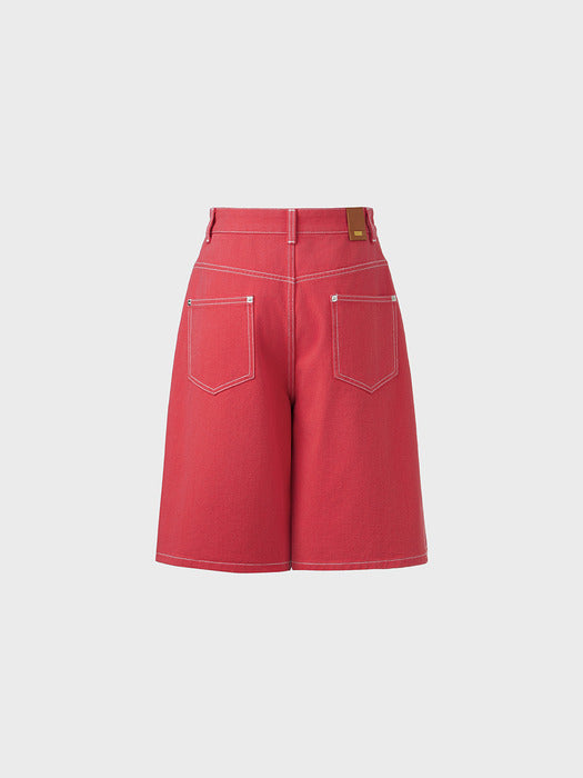 Eenk Classic Denim Bermuda Shorts - Red