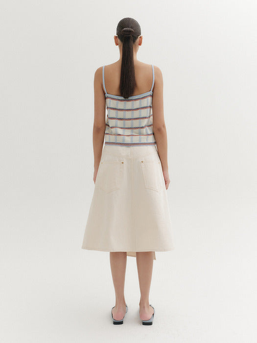 Eenk Wrap Denim Midi Skirt - Cream