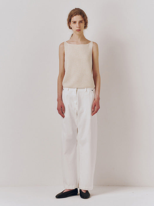 Kindersalmon Washed Cotton Pants White