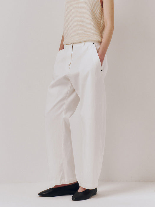 Kindersalmon Washed Cotton Pants White