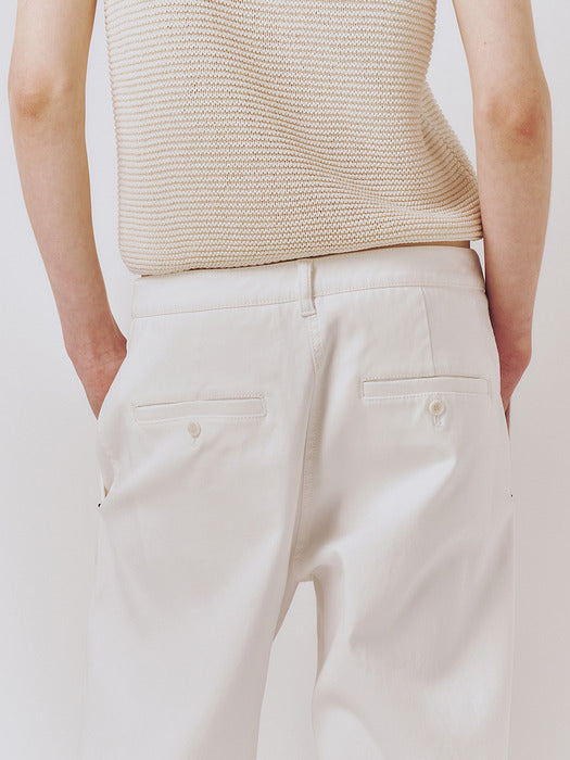Kindersalmon Washed Cotton Pants White