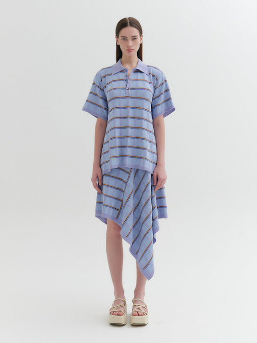 Eenk Back Button Knitwear Top - Sky Blue