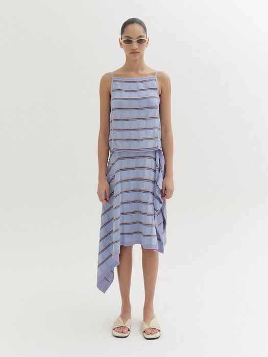 Eenk Multi Stripe Knitwear Top - Sky Blue
