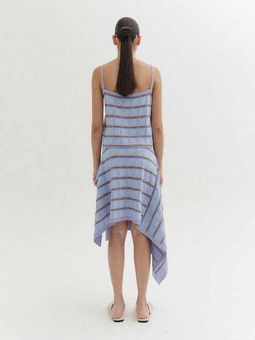 Eenk Multi Stripe Knitwear Top - Sky Blue