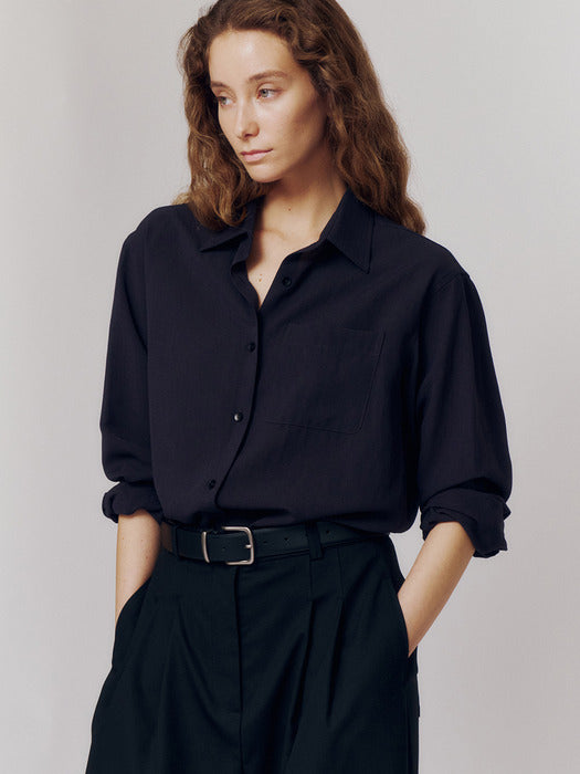 Kindersalmon Tacit Linen Shirt Muted Charcoal