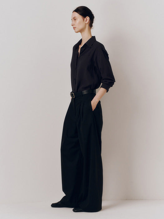 Kindersalmon Tacit Linen Shirt Muted Charcoal