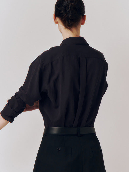 Kindersalmon Tacit Linen Shirt Muted Charcoal