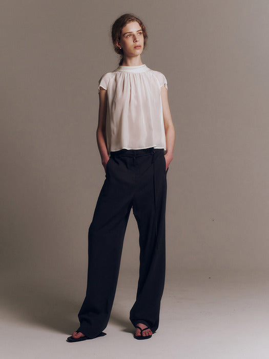 Kindersalmon Gather Blouse Pearl