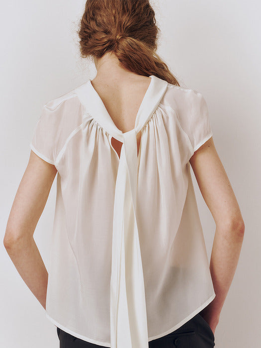 Kindersalmon Gather Blouse Pearl