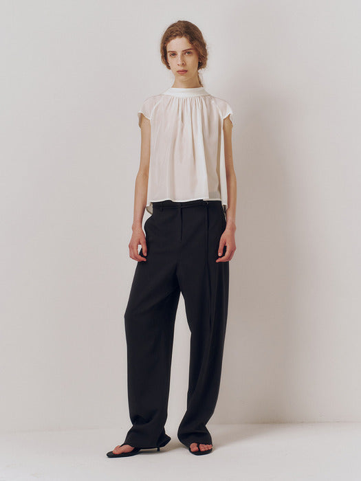 Kindersalmon Gather Blouse Pearl