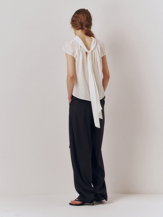 Kindersalmon Gather Blouse Pearl