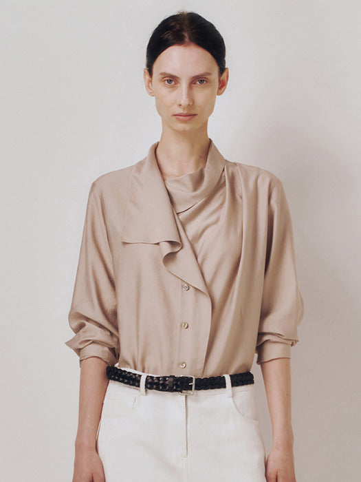 Kindersalmon Draped Casa Top Taupe