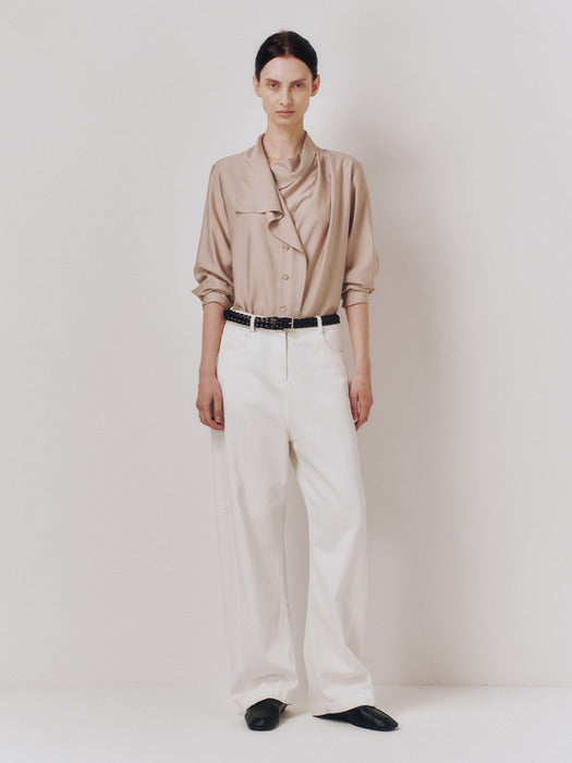 Kindersalmon Draped Casa Top Taupe