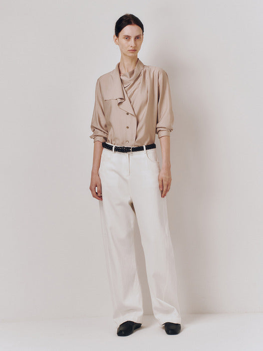 Kindersalmon Draped Casa Top Taupe