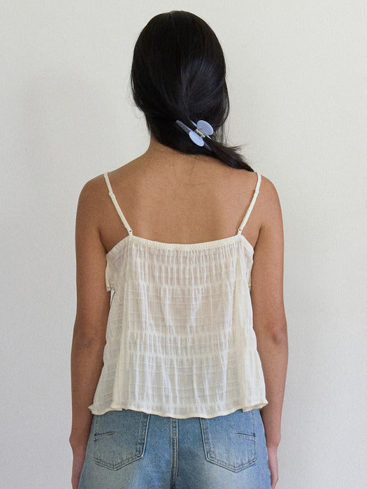 Mango Maniplease Dasha Frill Sleeveless Creamy Yellow