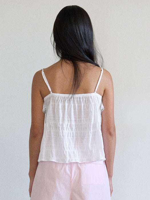 Mango Maniplease Dasha Frill Sleeveless Ivory