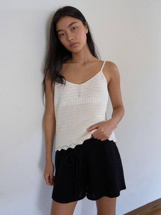 Mango Maniplease Oasis Knit Shorts Black