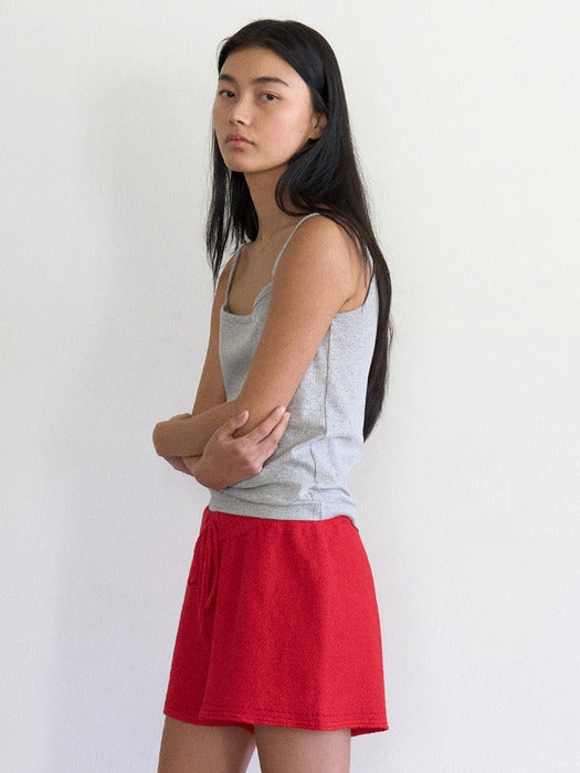 Mango Maniplease Oasis Knit Shorts Red