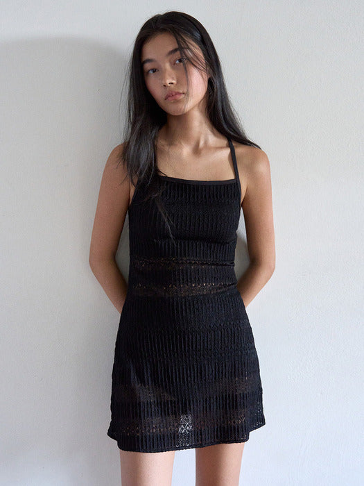 Mango Maniplease Kasis Crochet Swimsuit Black