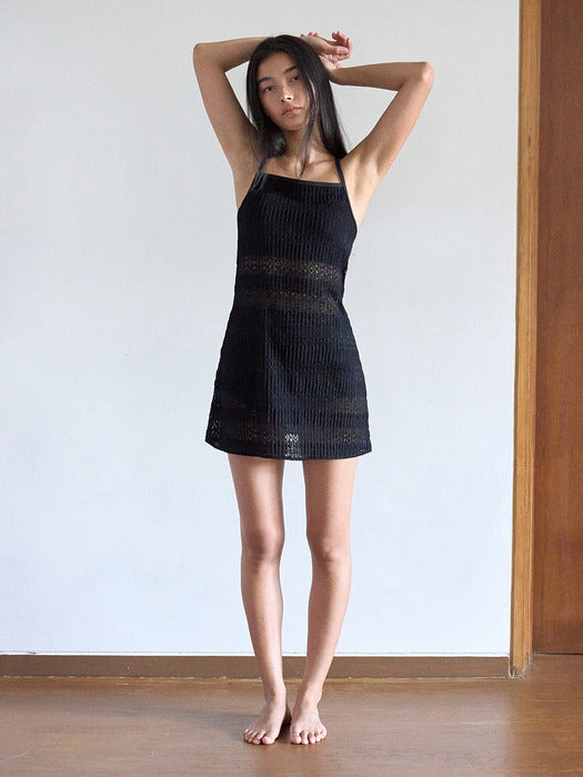 Mango Maniplease Kasis Crochet Swimsuit Black