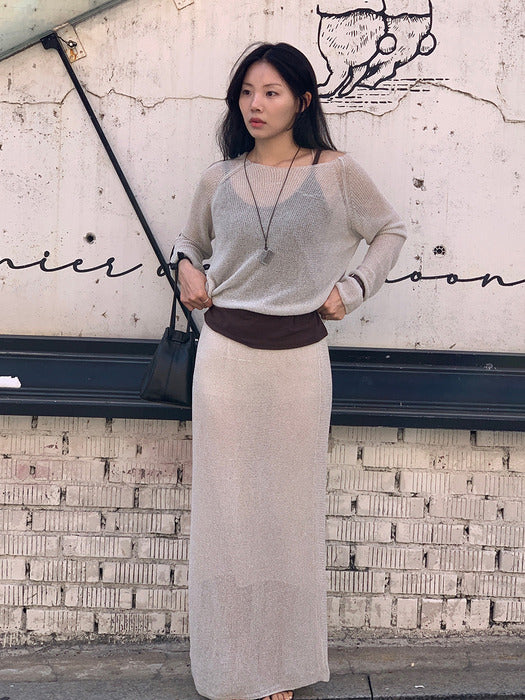 Mango Maniplease Neff Glitter Skirt Champagne