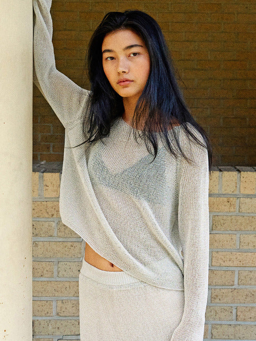 Mango Maniplease Neff Glitter Crop Knit Champagne
