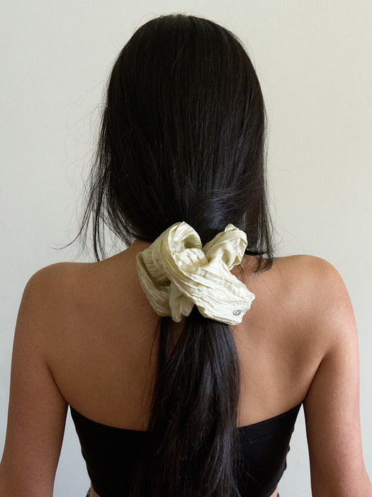 Mango Maniplease Crinkle Scrunchie Pearl Olive