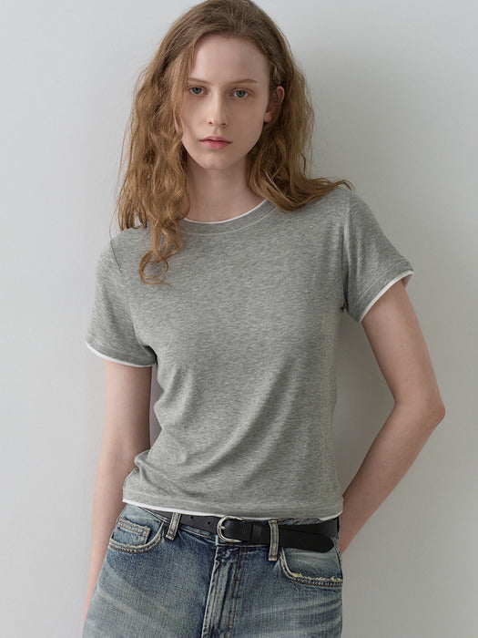 Facade Pattern Soft Layered T-shirt