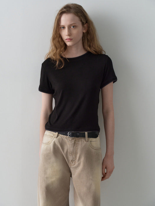Facade Pattern Soft Layered T-shirt