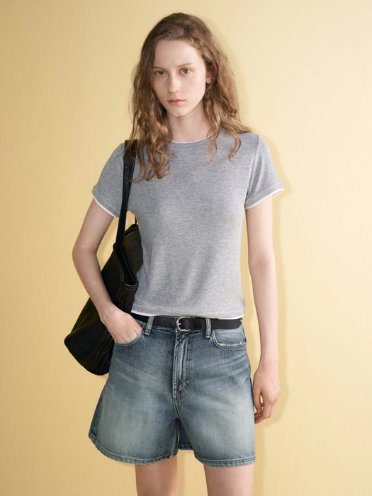 Facade Pattern Soft Layered T-shirt