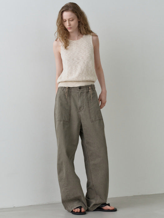 Facade Pattern String Fatigue Pants khaki