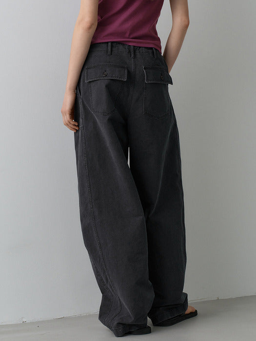 Facade Pattern String Fatigue Pants midnight navy
